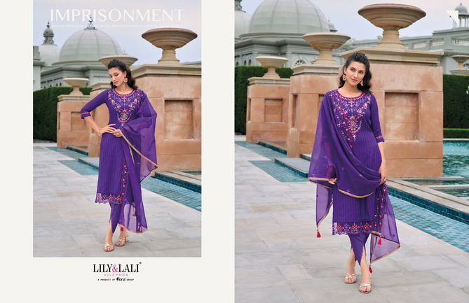 Masoom By Lily And Lali Jacquard Viscose Silk Kurti With Bottom Dupatta Wholesale Online